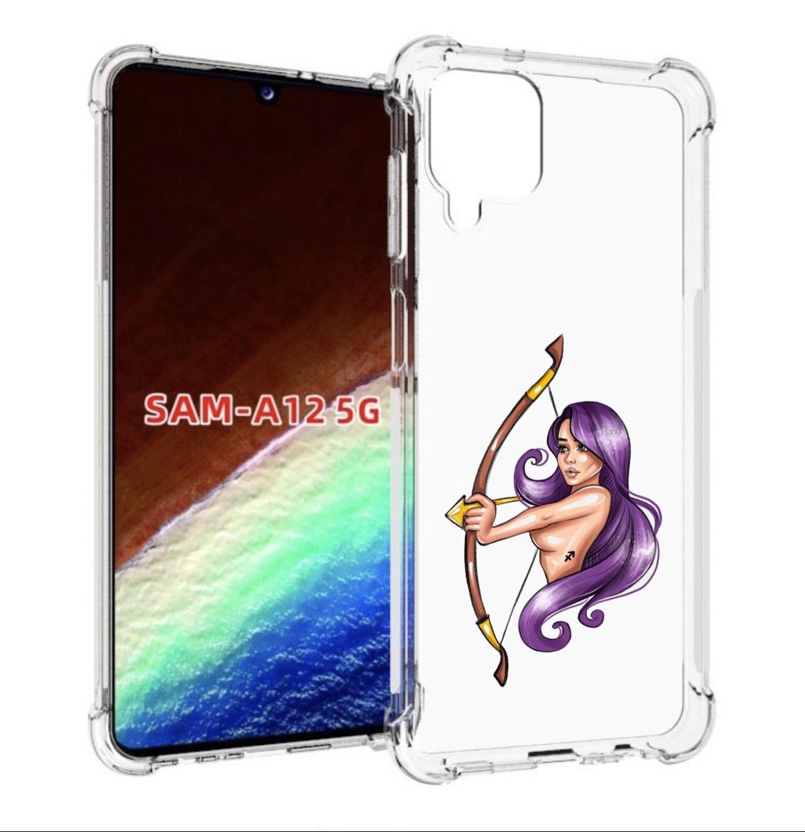 

Чехол MyPads Девушка-Стрелец женский для Samsung Galaxy A12 (SM-A125F) 2020/21, Прозрачный, Tocco