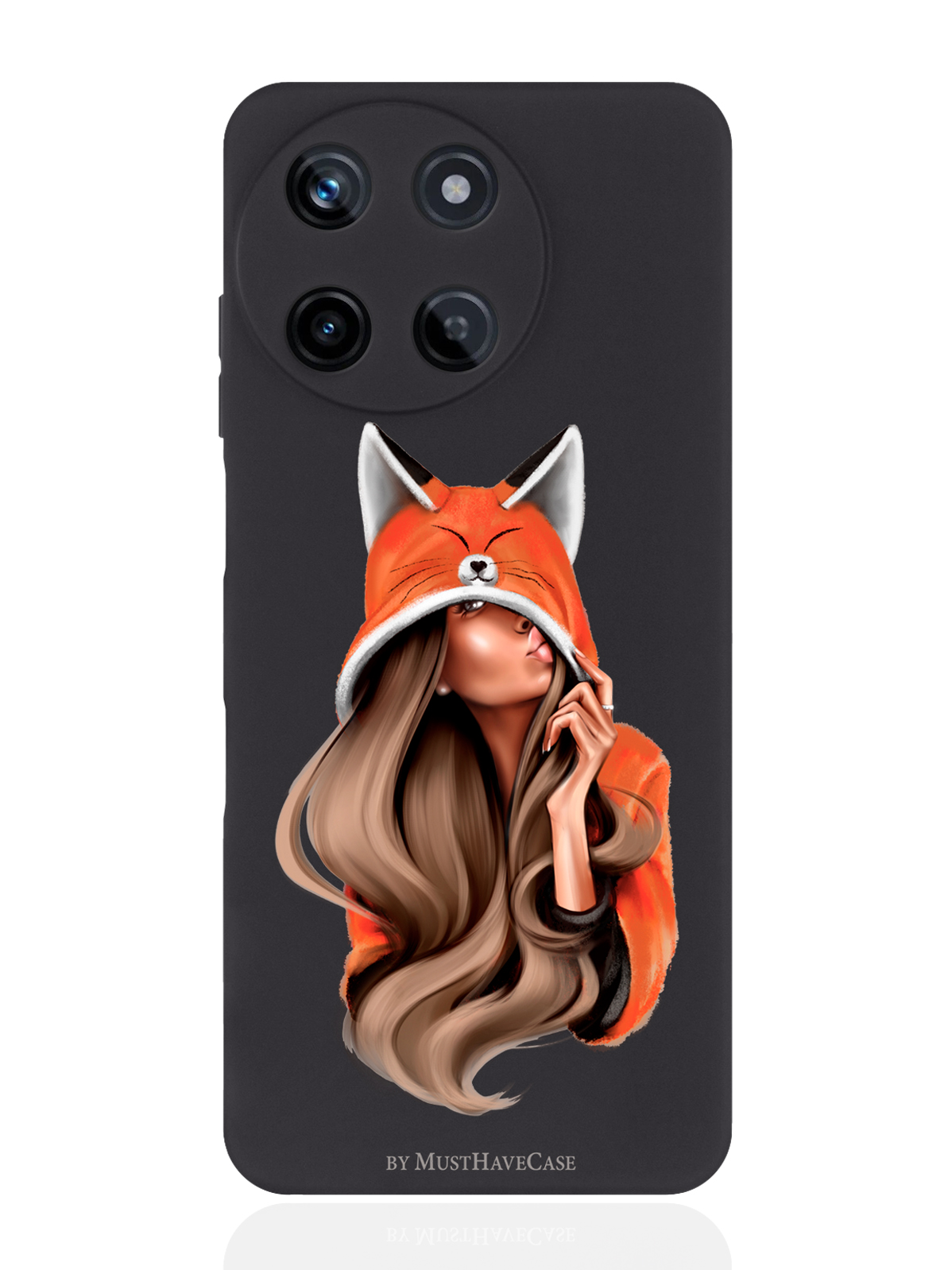 

Чехол для смартфона Realme 11 5G Foxy Girl/ Лисичка, Черный;коричневый, Realme 11 5G