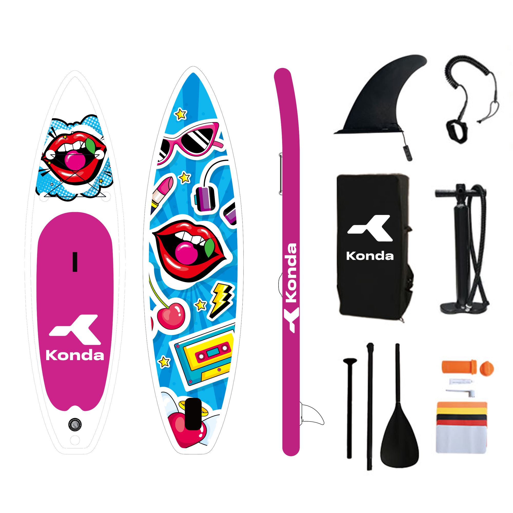 Sup-доска Konda Pop-Art 10,6', 320x84x15 см, до 150 кг, в комплекте, KND1202