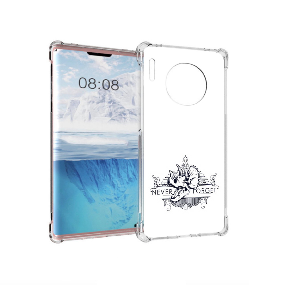 

Чехол MyPads Tocco для Huawei Mate 30 Pro логотип носорога никогда не забуду, Прозрачный, Tocco