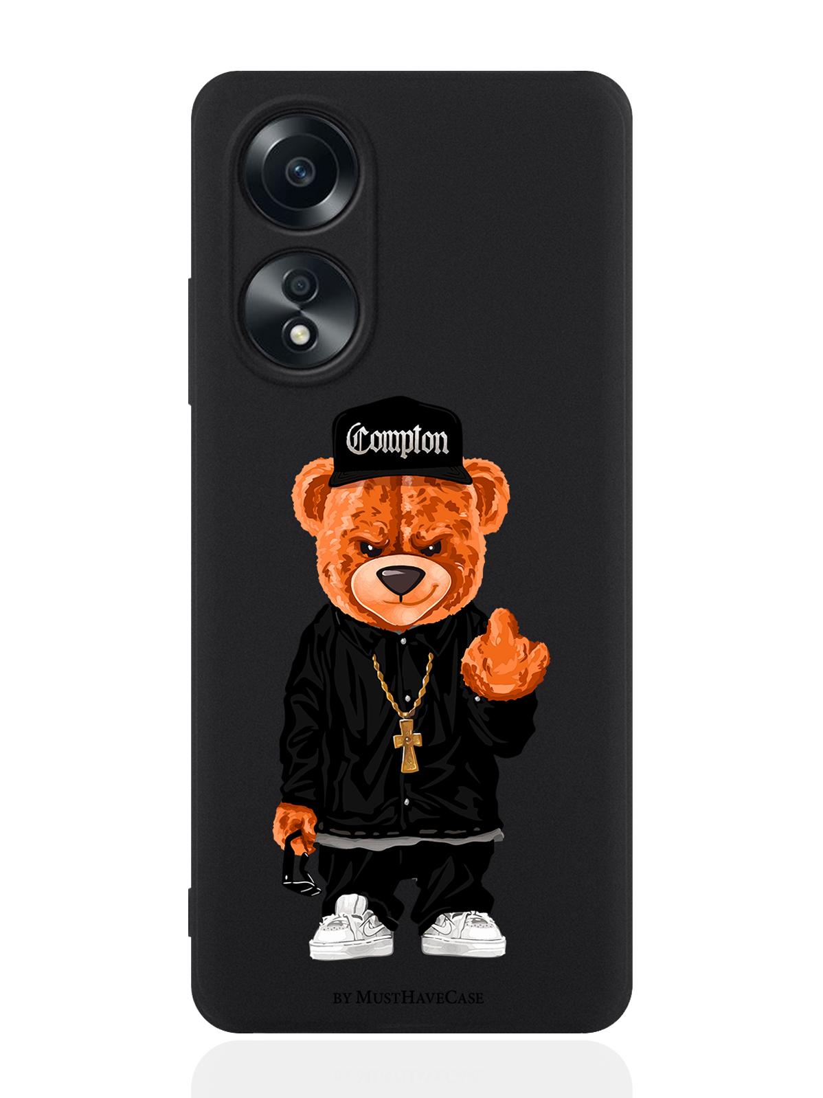 

Чехол для смартфона Oppo A58 4G Мишка Compton, Коричневый;черный;белый, Oppo A58 4G