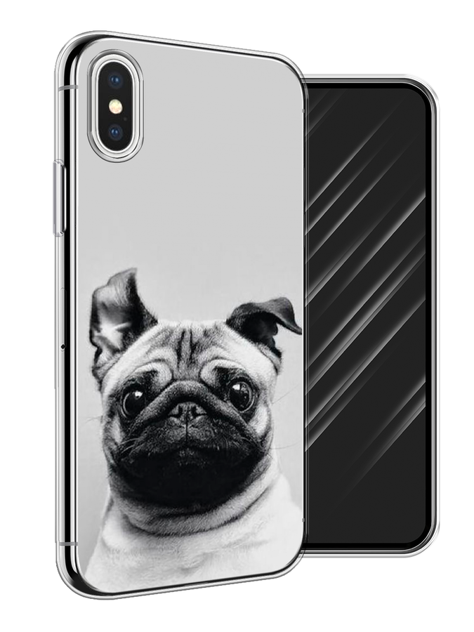 

Чехол Awog на Apple iPhone XS (10S) / Айфон XS (10S) "Ушастый мопс", Разноцветный, 11850-1