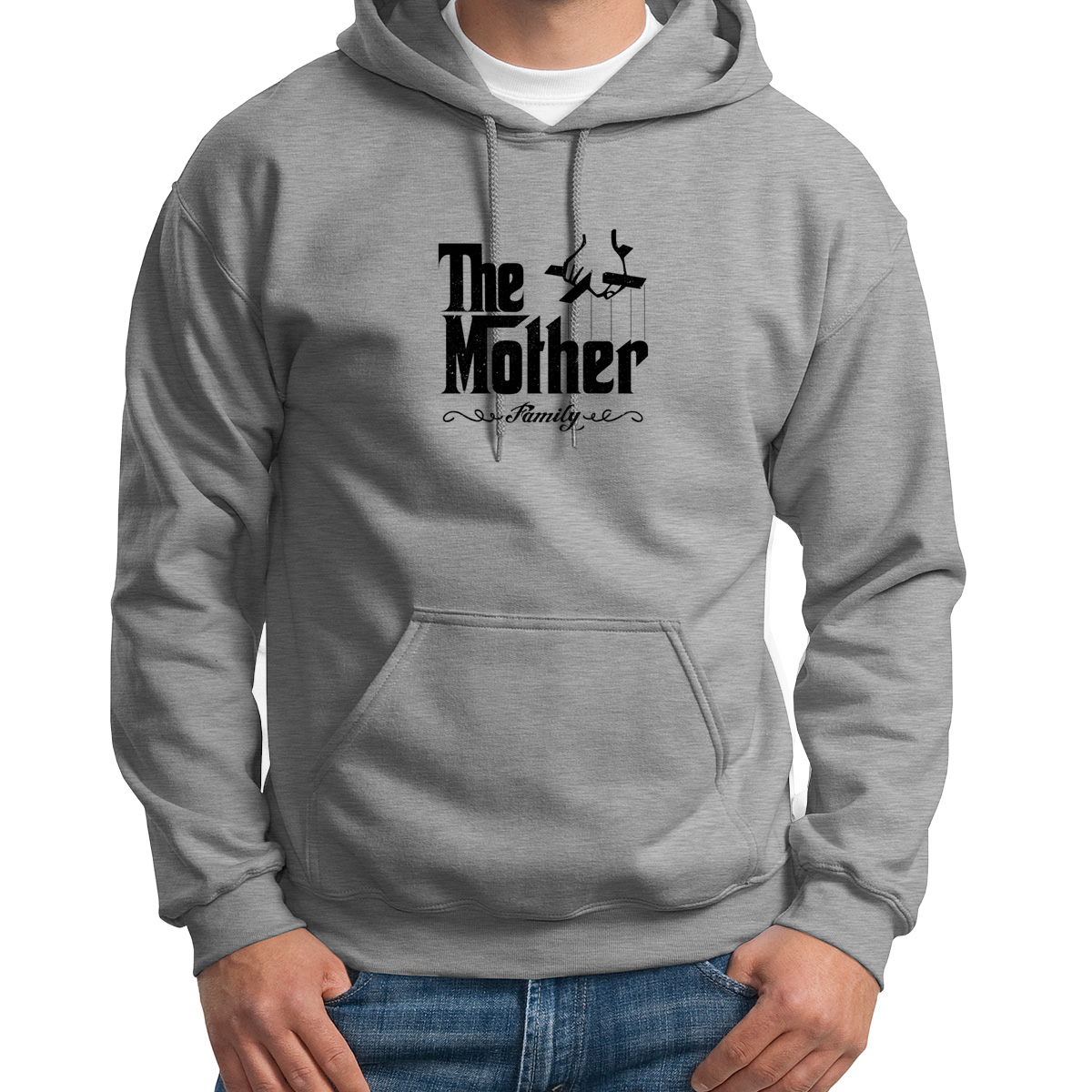 

Худи унисекс CoolPodarok Прикол Семья The mother Мама серое 48 RU, S0151840
