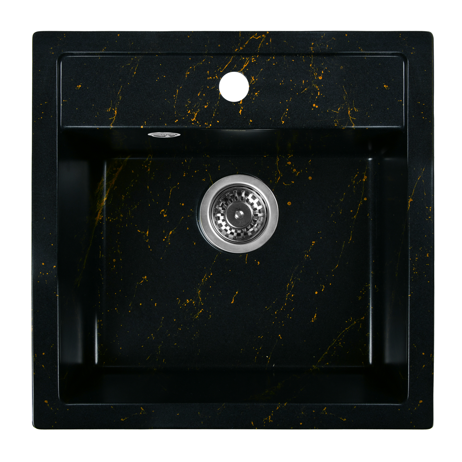 Мойка для кухни из искусственного камня WISENT WA11-14 Мрамор черно-золотой