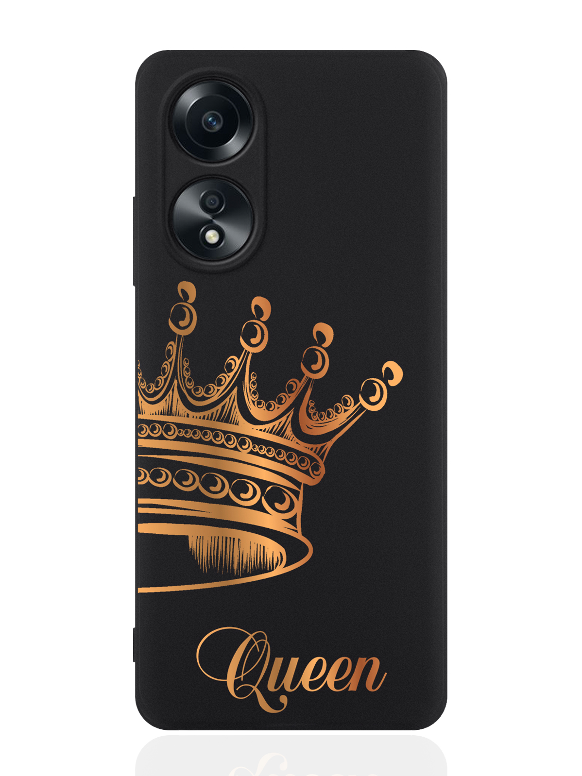 

Чехол для смартфона Oppo A58 4G Парный чехол корона Queen, Черный;золотистый, Oppo A58 4G