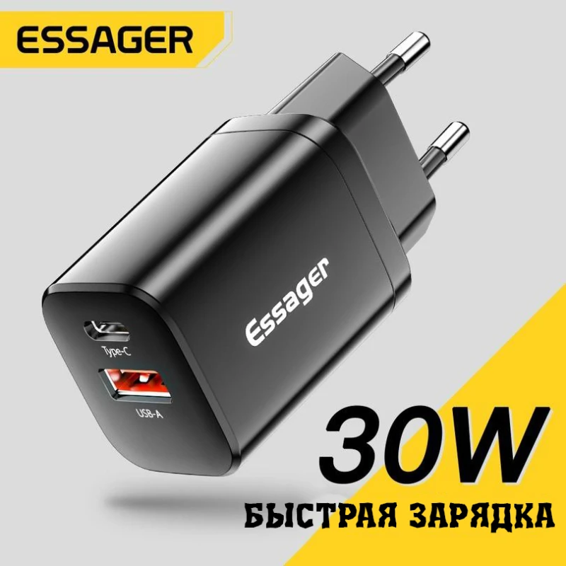

Сетевое зарядное устройство ESSAGER BP-U3P30W Type-C USB 24A, BP-U3P30W