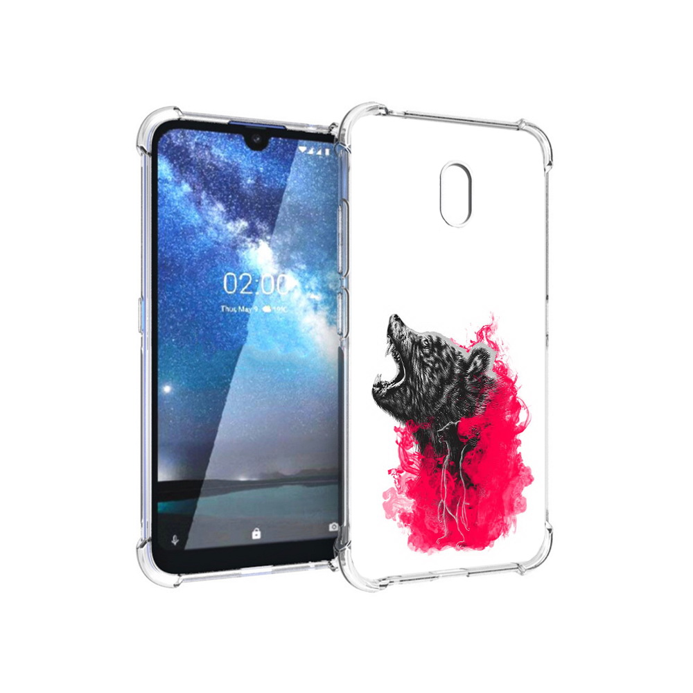 

Чехол MyPads Tocco для Nokia 2.2 медведь в дымке (PT134721.103.463), Прозрачный, Tocco