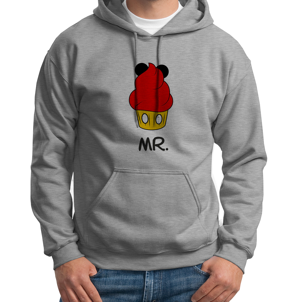 

Худи унисекс CoolPodarok Mr Мики серое 52 RU, S0113904