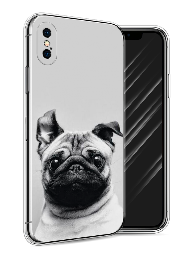 

Чехол Awog на Apple iPhone X (10) / Айфон X (10) "Ушастый мопс", Разноцветный, 11050-1