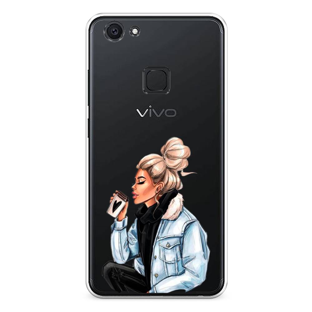 фото Силиконовый чехол "cute girl" на vivo v7 awog