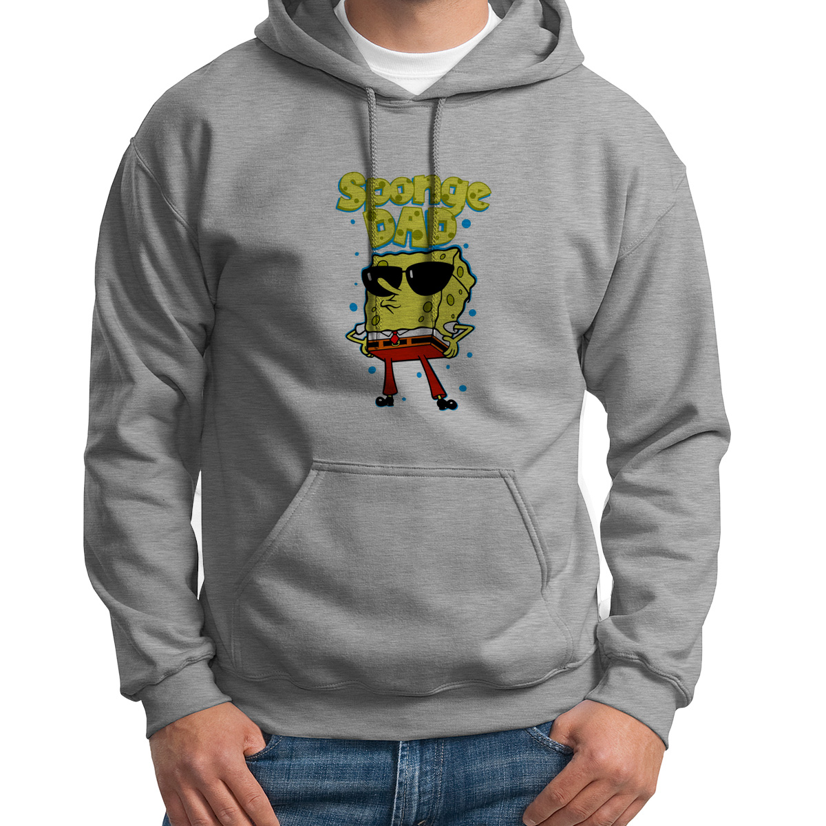 

Худи унисекс CoolPodarok Прикол Семья Sponge father Спэнч Боб папа серое 48 RU, S0151791