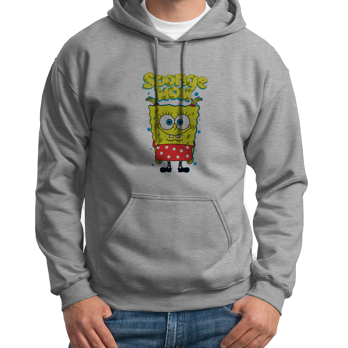 

Худи унисекс CoolPodarok Прикол Семья Sponge mom Спэнч Боб мама серое 48 RU, S0151788