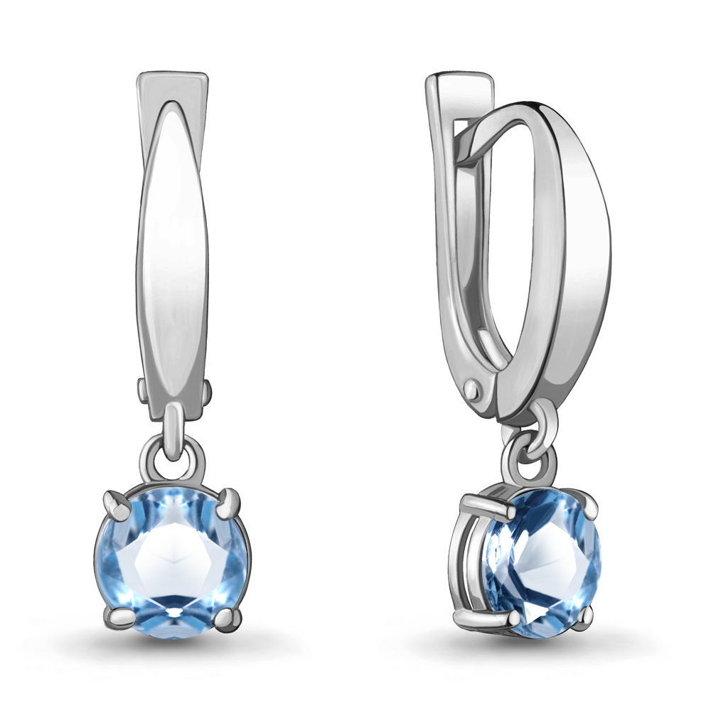 фото Серьги из серебра с топазом aquamarine 4409505_925_р