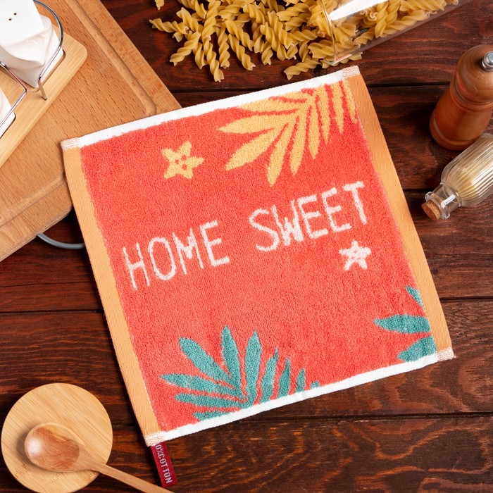 

Полотенце кухонное Этель Home цв. оранжевый, 25*25 см 100% хлопок, Sweet home Этель