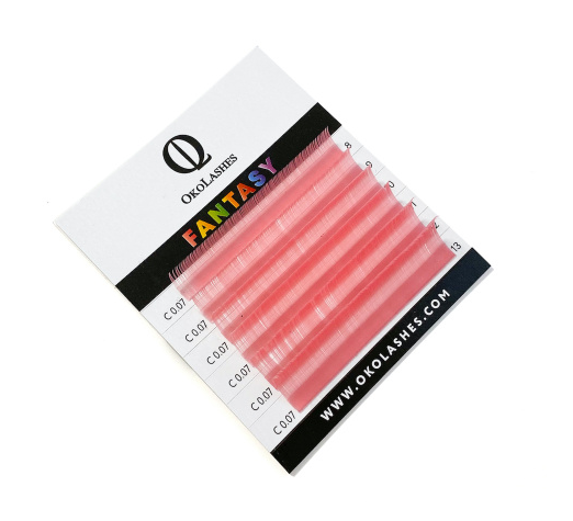 

Ресницы Oko Lashes Professional Fantasy мини бабл-гам L 0.07 8-13 mix, Розовый