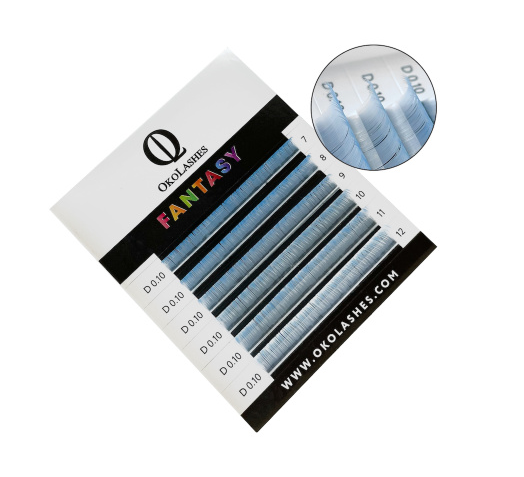 

Ресницы Oko Lashes Professional Fantasy мини бело-голубой M 0.10 7-12 mix, Синий
