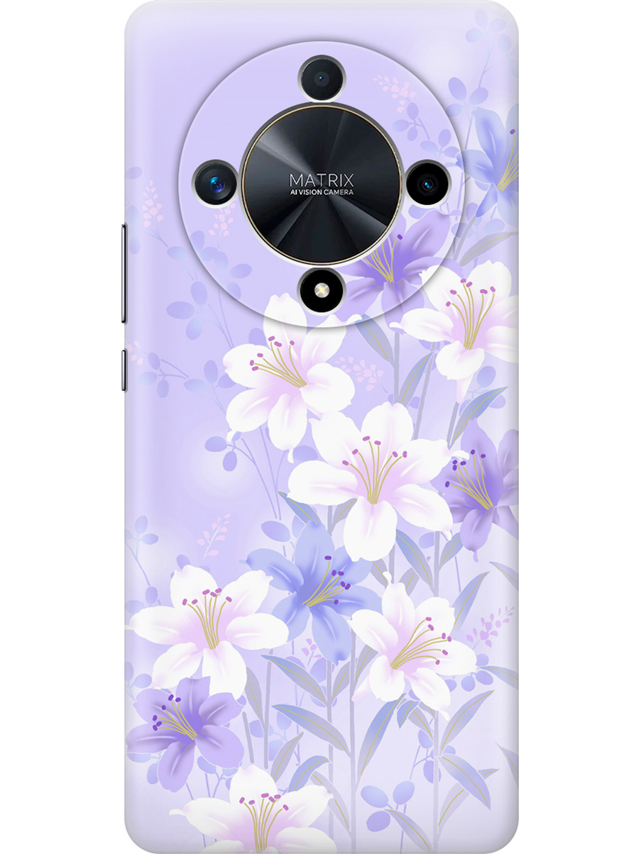 

Силиконовый чехол на Honor X9b / X50 с принтом "Лилии на фиолетовом", Прозрачный;белый;фиолетовый, 781974322