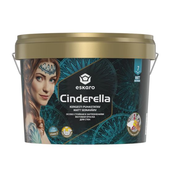 

Матовая краска для стен Eskaro Cinderella, 9 л, Белый, мат