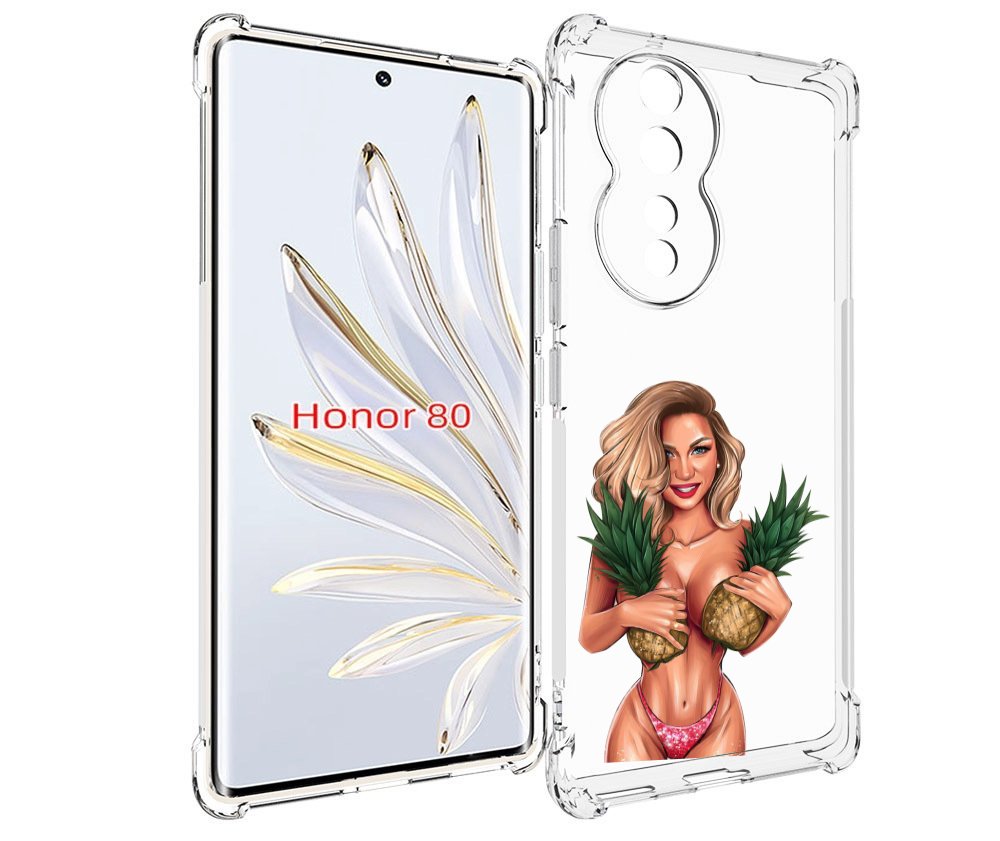 

Чехол MyPads девушка-с-ананасами женский для Honor 80, Прозрачный, Tocco