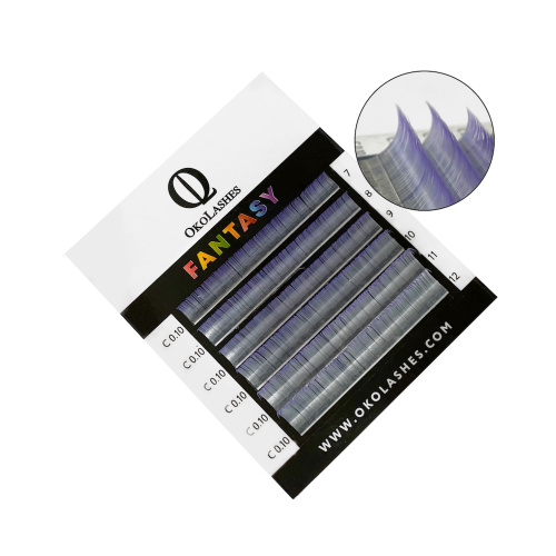 

Ресницы Oko Lashes Professional Fantasy мини бело-лавандовый M 0.07 7-12, Разноцветный