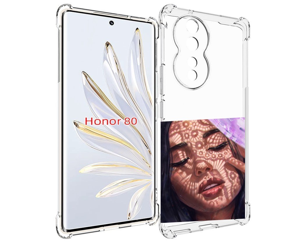 

Чехол MyPads девушка-под-кружевами женский для Honor 80, Прозрачный, Tocco