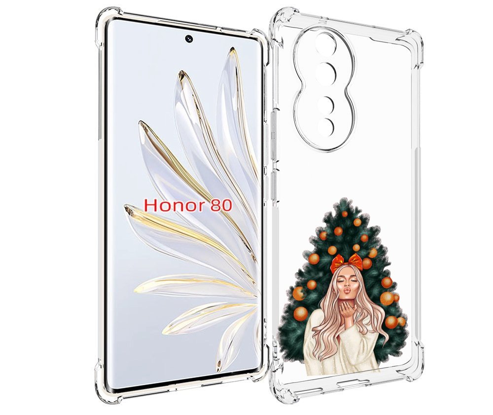 

Чехол MyPads девушка-под-елкой-с-мандаринами женский для Honor 80, Прозрачный, Tocco