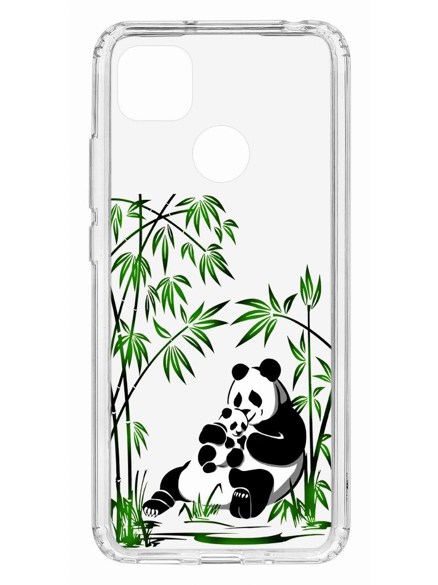 

Чехол на Redmi 9C с принтом Kruche Print Панды,противоударный бампер с защитой камеры, Прозрачный;зеленый;черный;белый, Ксиоми Редми 9с