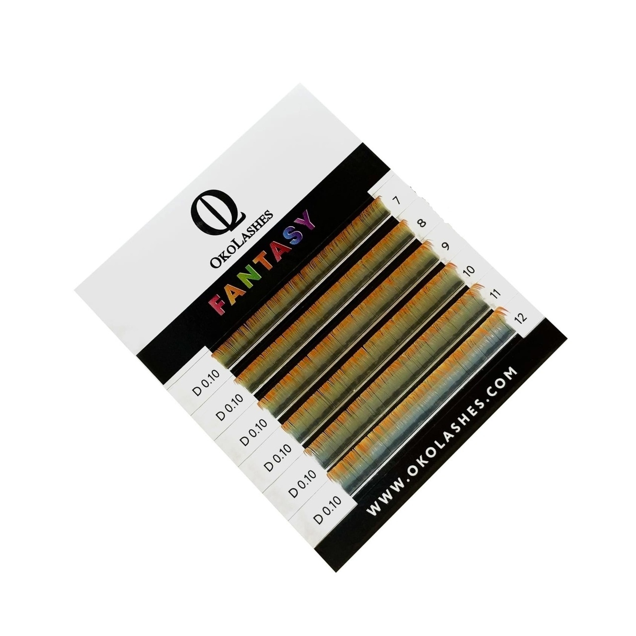 

Ресницы Oko Lashes Professional Fantasy мини бело-оранжевый D 0.10 7-12, Желтый