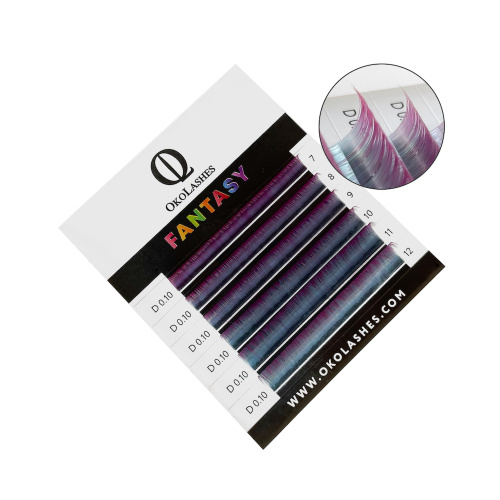 

Ресницы Oko Lashes Professional Fantasy мини бирюзово-розовый C 0.07 7-12