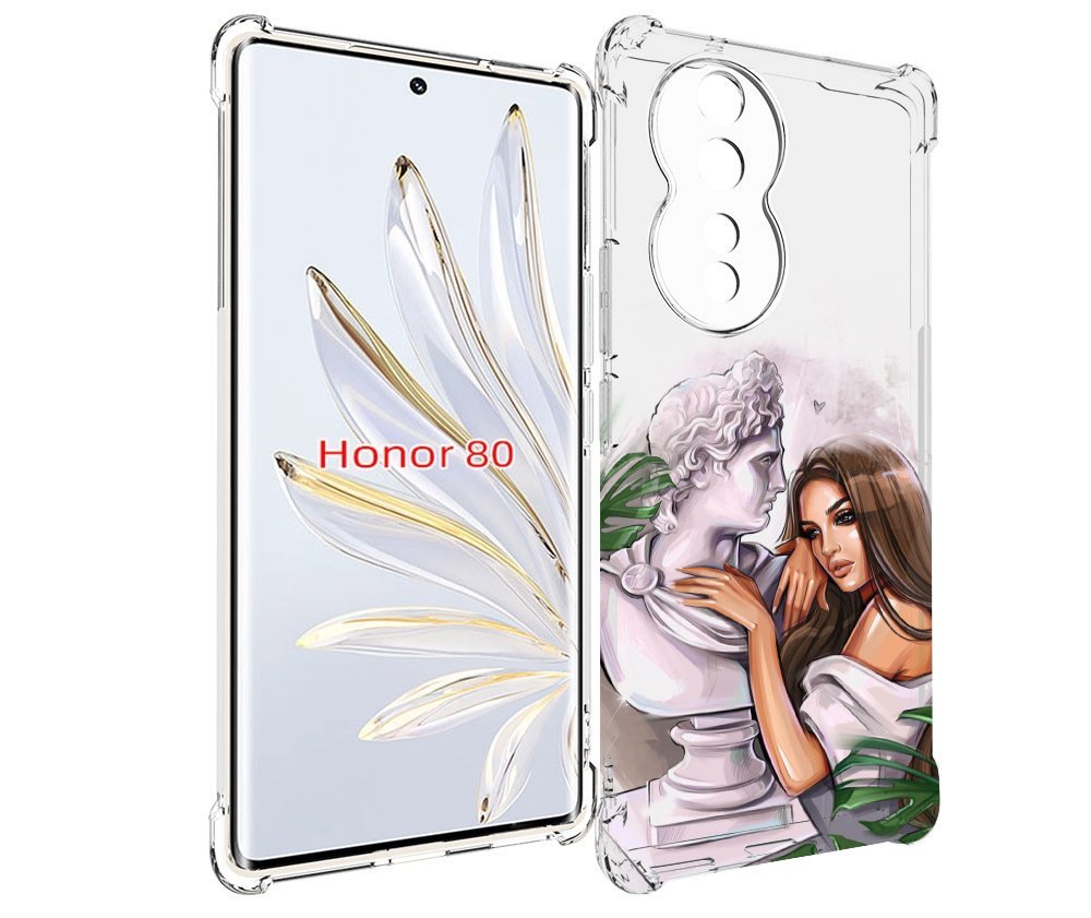 

Чехол MyPads девушка-модель-со-статуей женский для Honor 80, Прозрачный, Tocco