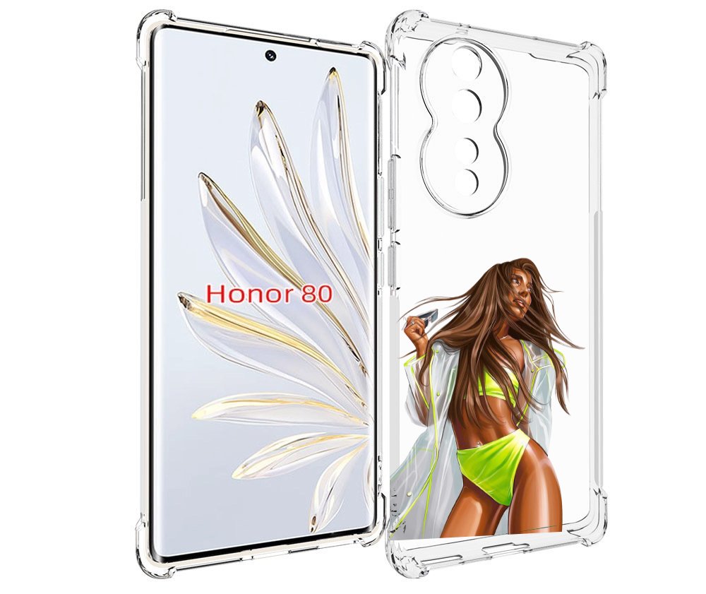 

Чехол MyPads девушка-модель-мулатка для Honor 80, Прозрачный, Tocco