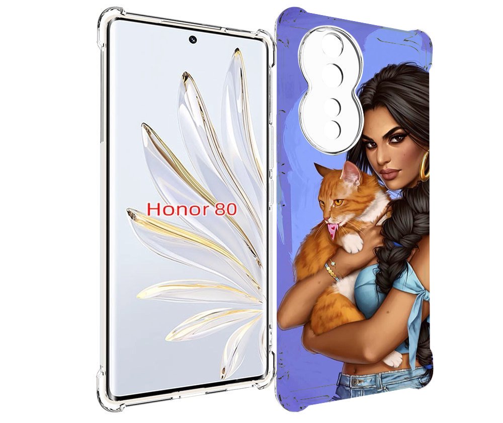 

Чехол MyPads девушка-красивая-с-синим-фоном женский для Honor 80, Прозрачный, Tocco