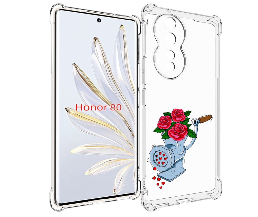 

Чехол MyPads Цветочные сердца для Honor 80, Прозрачный, Tocco