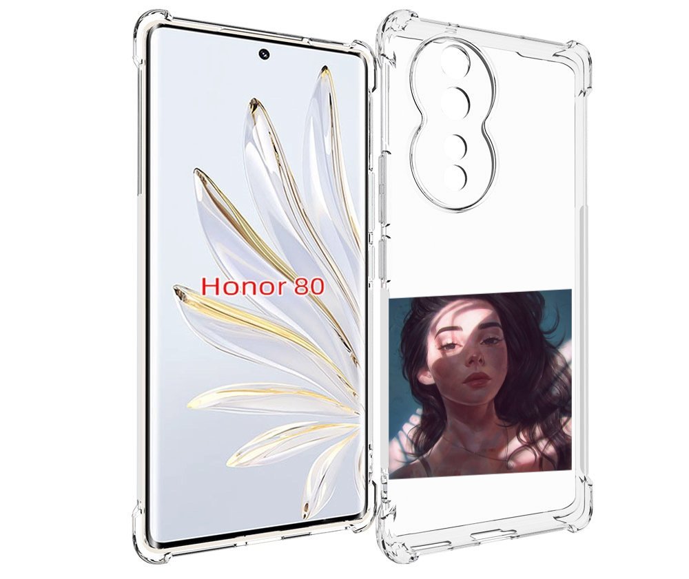 

Чехол MyPads девушка-в-лучах женский для Honor 80, Прозрачный, Tocco
