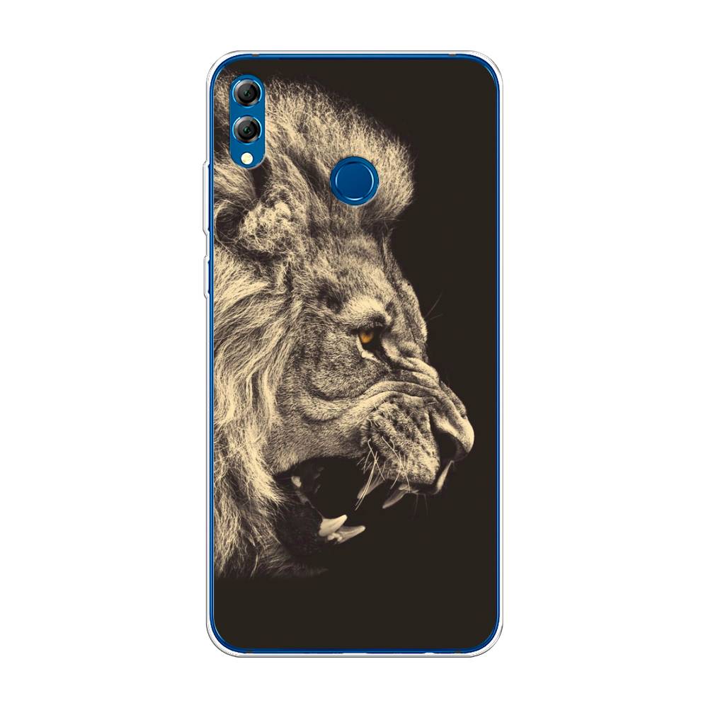 

Чехол Awog на Honor 8X Max "Львиный рык 2", Бежевый;черный, 66550-1