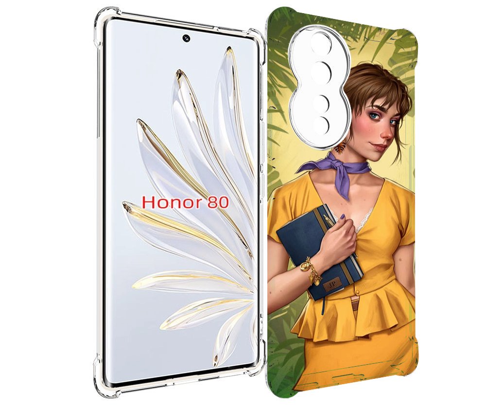 

Чехол MyPads девушка-в-зелени женский для Honor 80, Прозрачный, Tocco