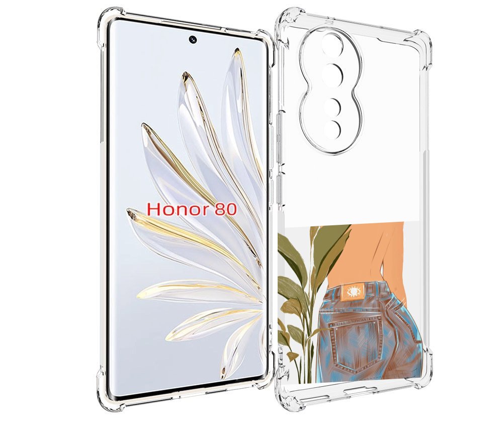 

Чехол MyPads девушка-в-джинсах для Honor 80, Прозрачный, Tocco