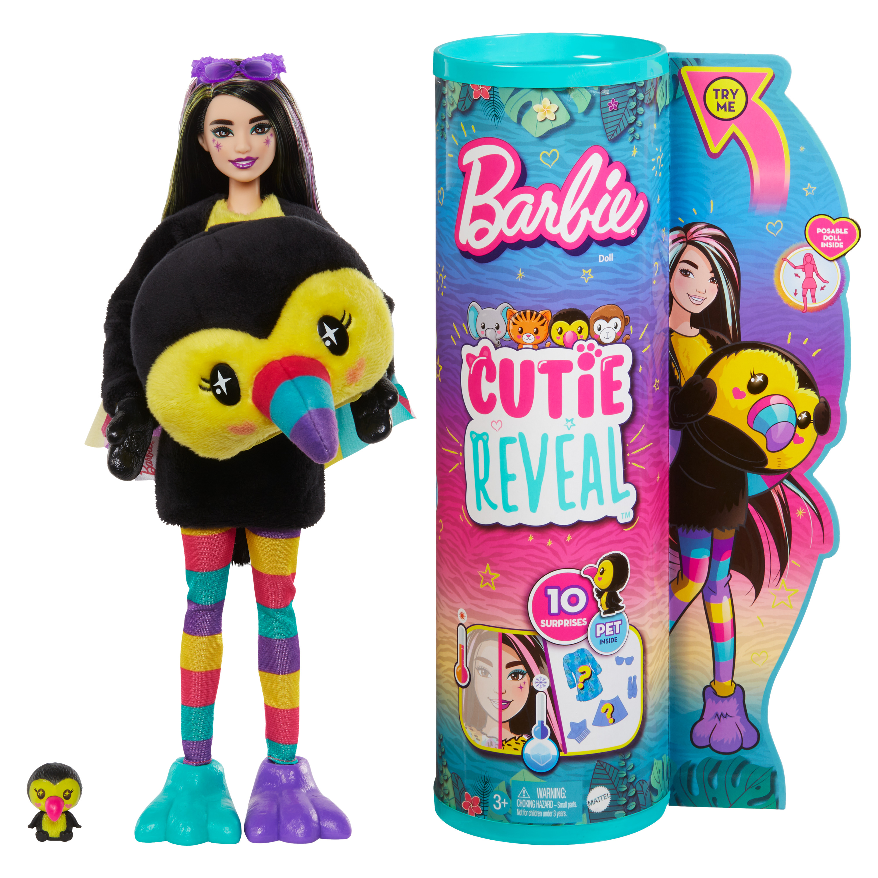 Кукла Barbie Cutie Reveal Тукан HKR00 кукла барби cutie reveal подарочный набор barbie с 35 сюрпризами