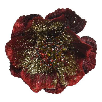 фото Елочная игрушка новогодняя kaemingk цветок 11 см в ассортименте