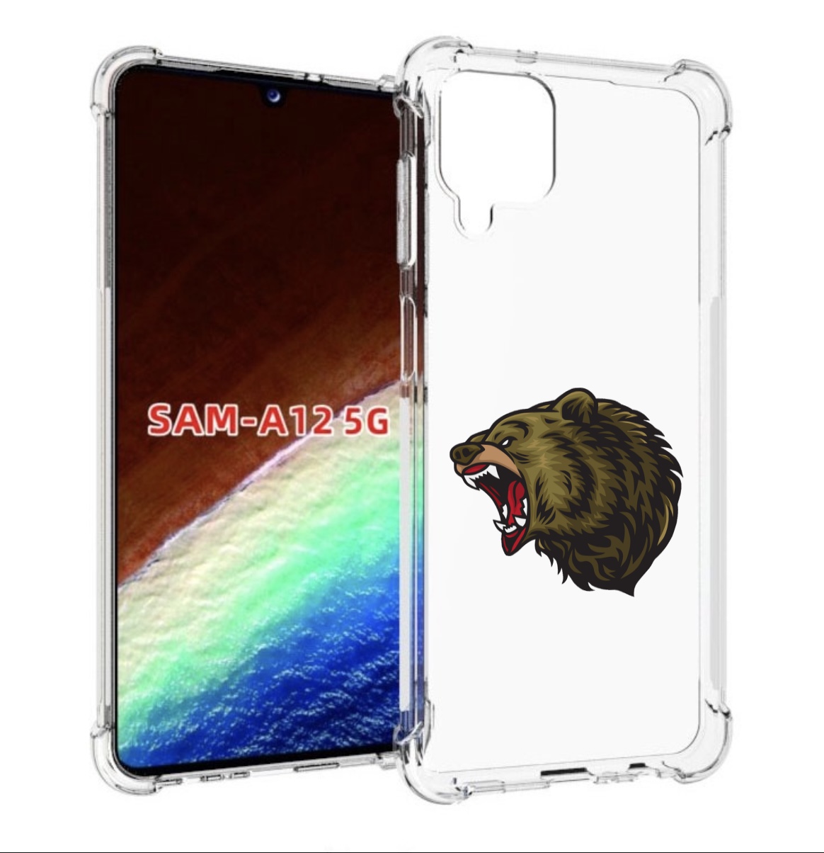 

Чехол MyPads Голова-медведь для Samsung Galaxy A12 (SM-A125F) 2020/21/A12 Nacho SM-A127F, Прозрачный, Tocco