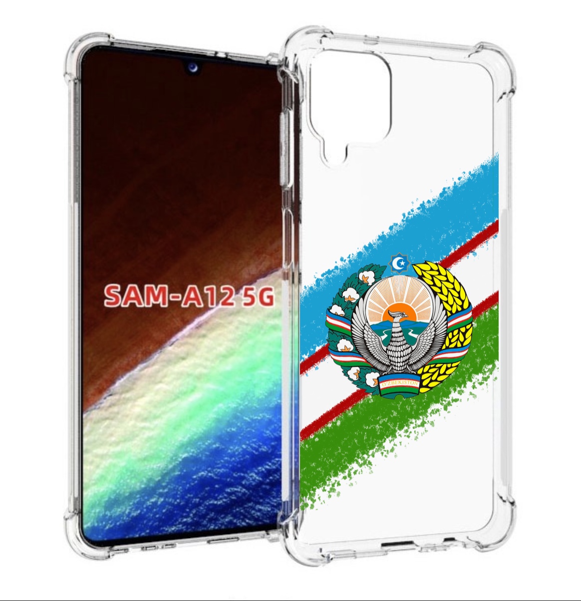

Чехол MyPads Герб флаг Узбекистана для Samsung Galaxy A12 (SM-A125F) 2020/21, Прозрачный, Tocco