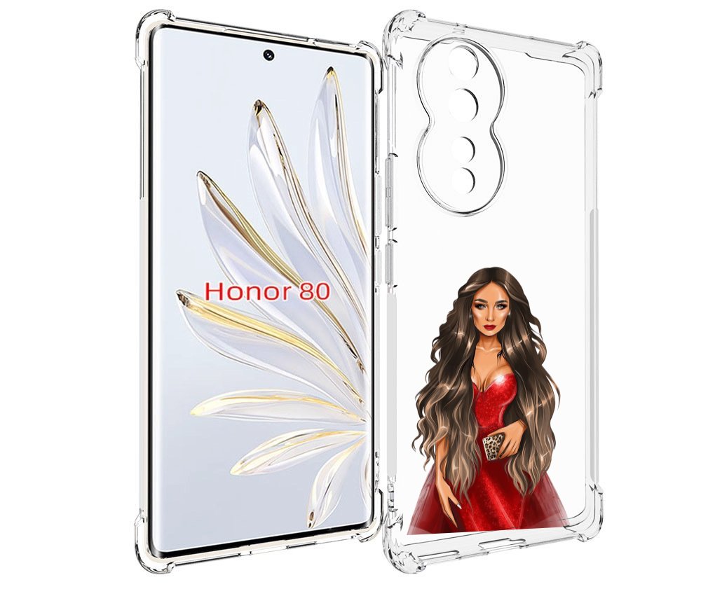 

Чехол MyPads девушка-в-вечернем-платье женский для Honor 80, Прозрачный, Tocco