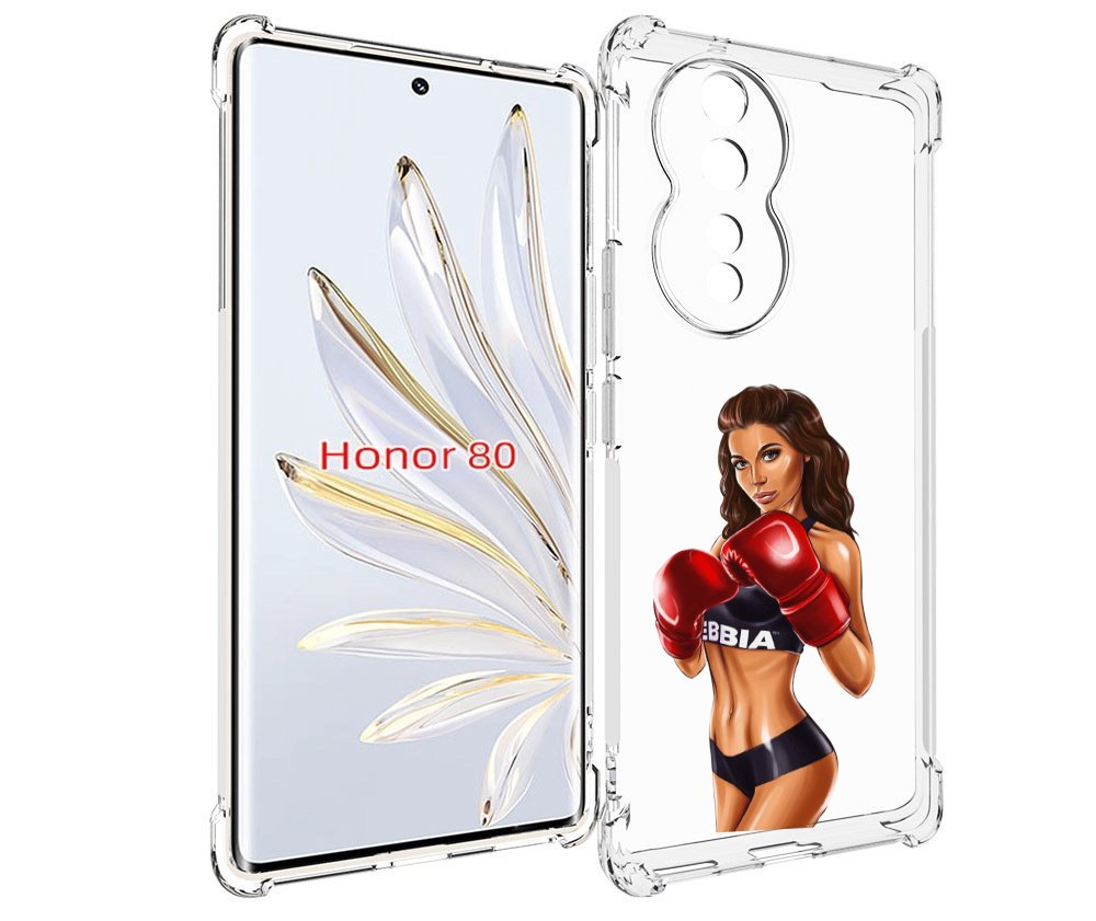 

Чехол MyPads девушка-в-боксерских-перчатках женский для Honor 80, Прозрачный, Tocco