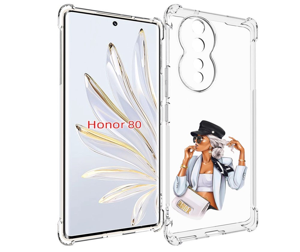 

Чехол MyPads девушка-в-белом-с-модной-сумочкой женский для Honor 80, Прозрачный, Tocco