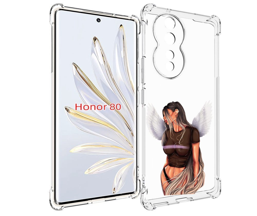 

Чехол MyPads девушка-ангел-с-крыльями женский для Honor 80, Прозрачный, Tocco