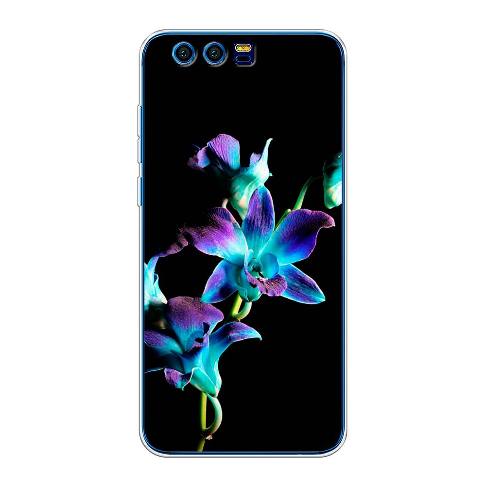 фото Чехол awog "синий цветок на черном" для honor 9