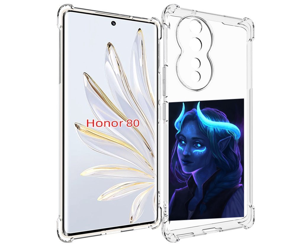 

Чехол MyPads девушка синяя ледяная женский для Honor 80, Прозрачный, Tocco
