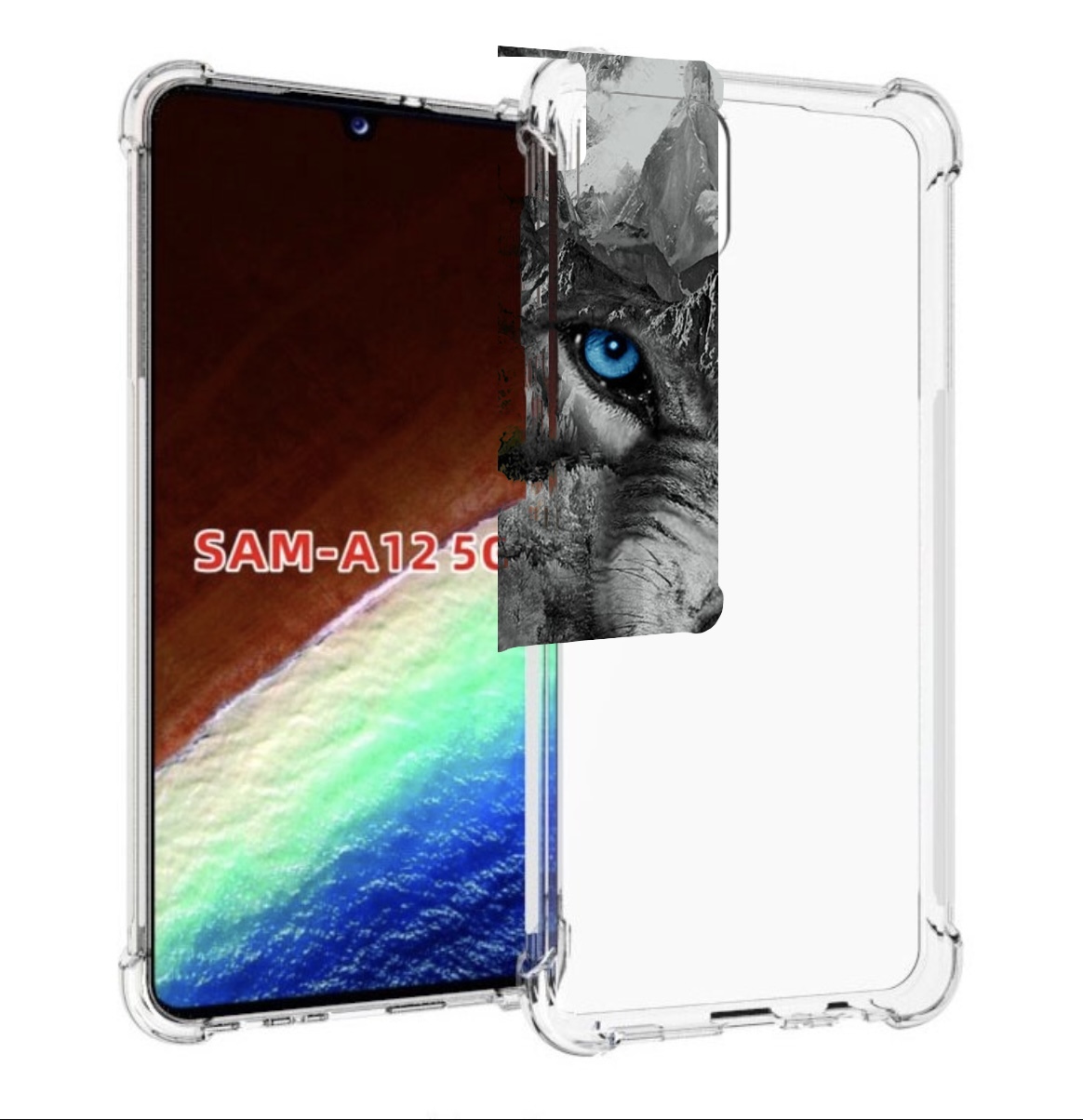Чехол MyPads Волк-частица мужской для Samsung Galaxy A12 (SM-A125F) 2020/21