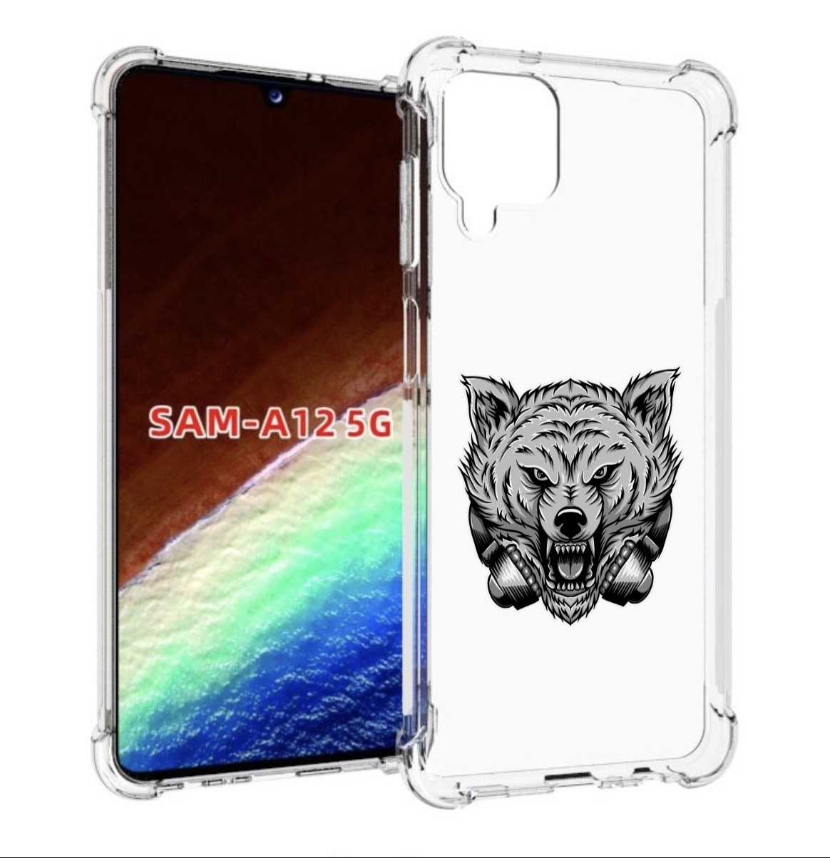 

Чехол MyPads Волк-в-наушниках мужской для Samsung Galaxy A12 (SM-A125F) 2020/21, Прозрачный, Tocco