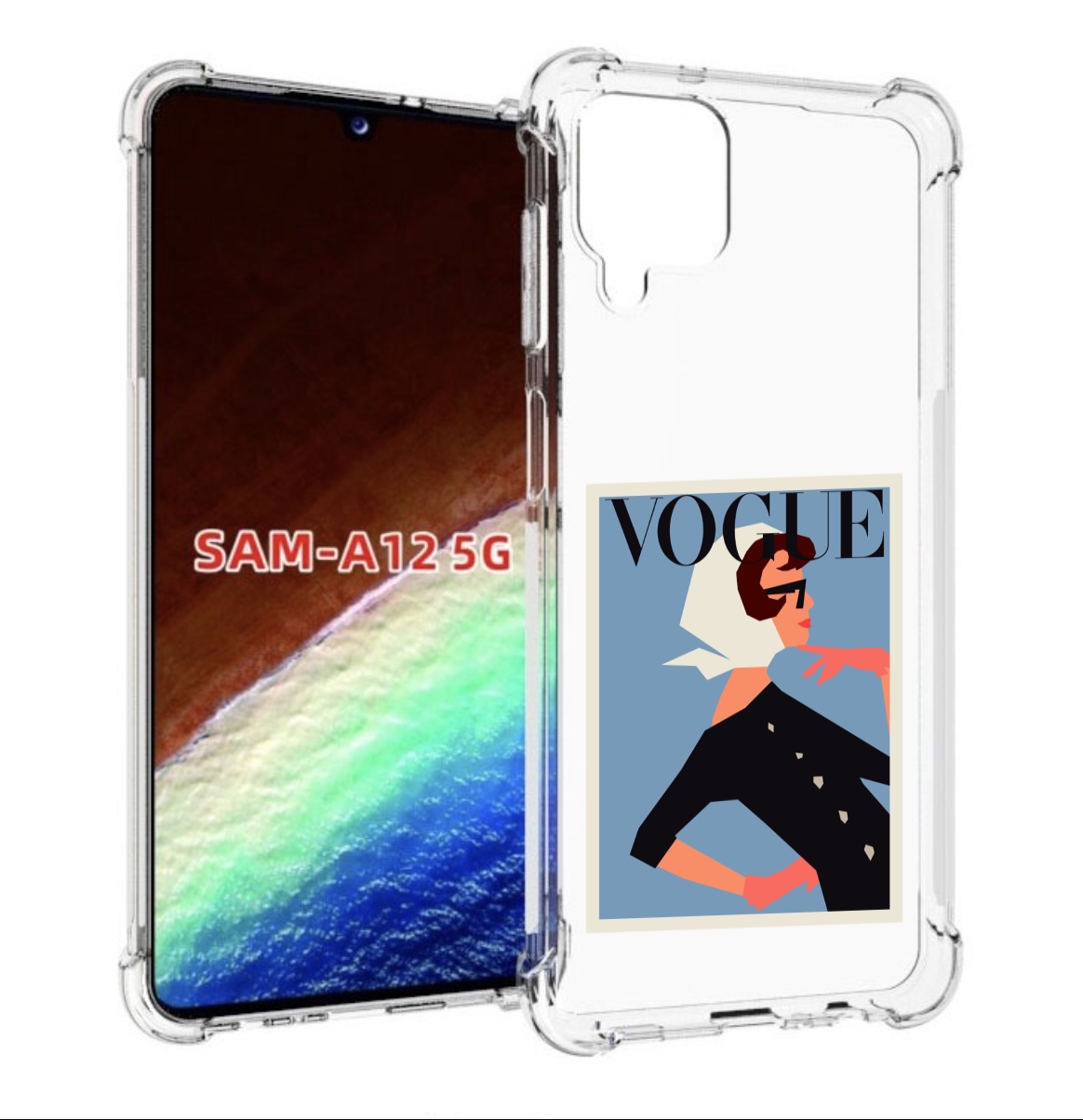 

Чехол MyPads Vogue картинка для Samsung Galaxy A12 (SM-A125F) 2020/21/A12 Nacho SM-A127F, Прозрачный, Tocco